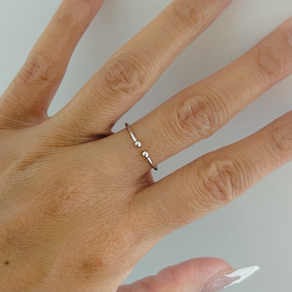 Sterling silver dainty stack ring, dainty ring, silver ring, midi ring, toe ring - Picture 9 of 12